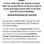 Free summer lunch for parent & child!